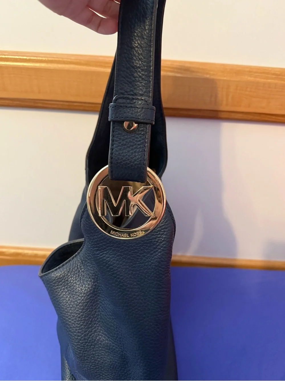 Michael Kors Blue Leather Hobo Bag